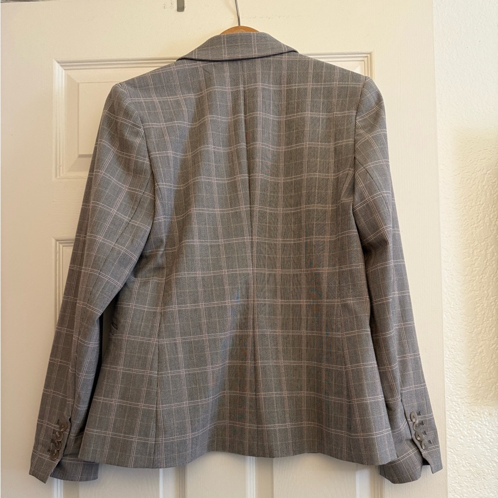 Express Editor One Button Plaid Blazer - image 2